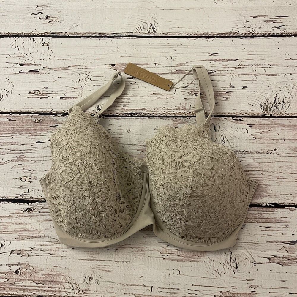 Skims Fits Everybody‎ Lace T-shirt Bra Stone Blossom Size 34DDDD Women's NWT